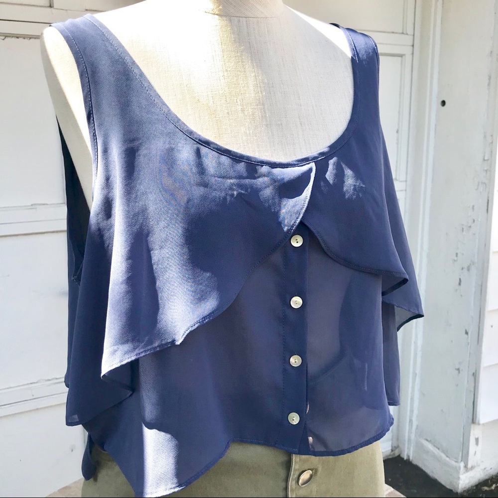 BCBGeneration Ruffled Crop Top - Picture 2 of 5